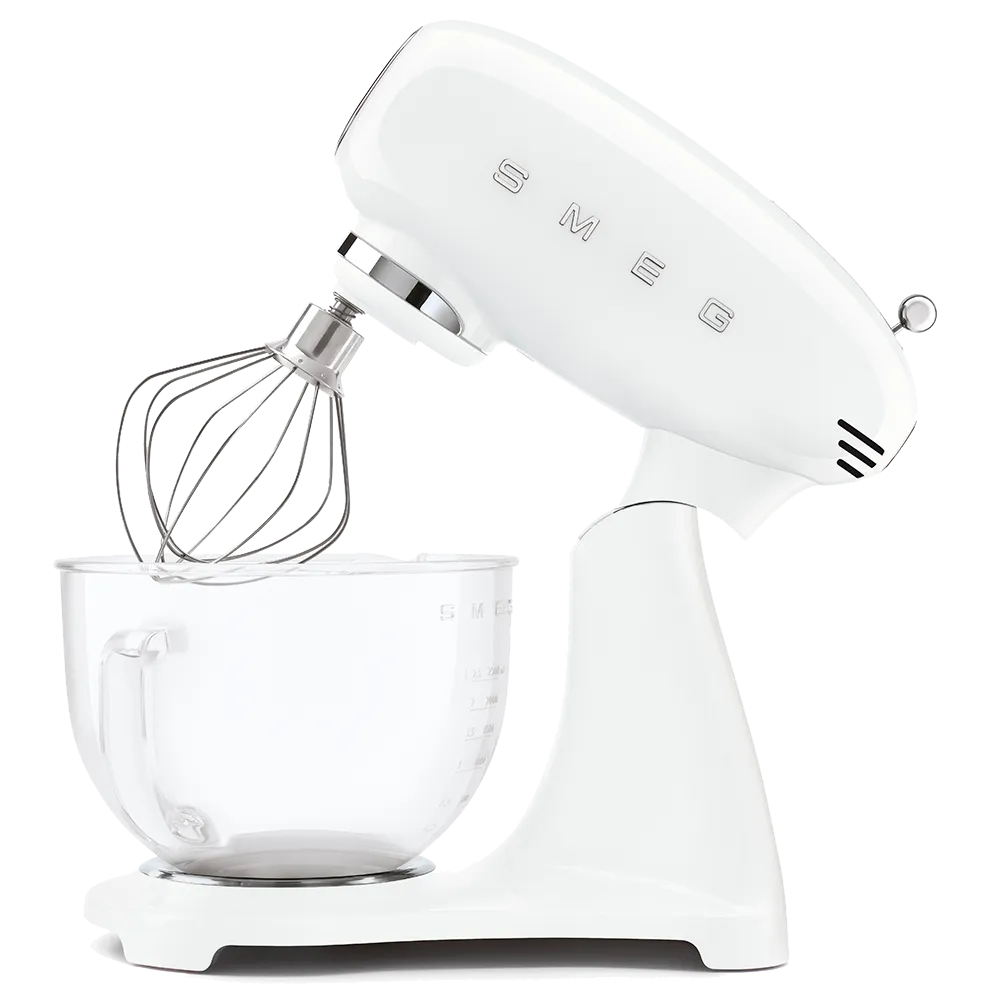 SMEG מיקסר עומד בצבע לבן עם קערה מזכוכית מסדרת 50's Retro Style,תוצרת SMEG דגם SMF13WHUK — תמונה 5